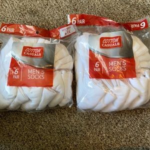 Gildan cotton white ankle socks men’s shoe size 6-12 New lot of 2 packs/12 prs